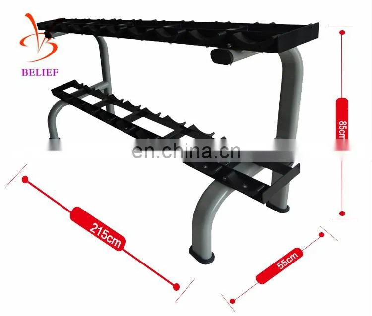 Gym Equipment Fitness Two Tiers Dummbell Set Storage Rack