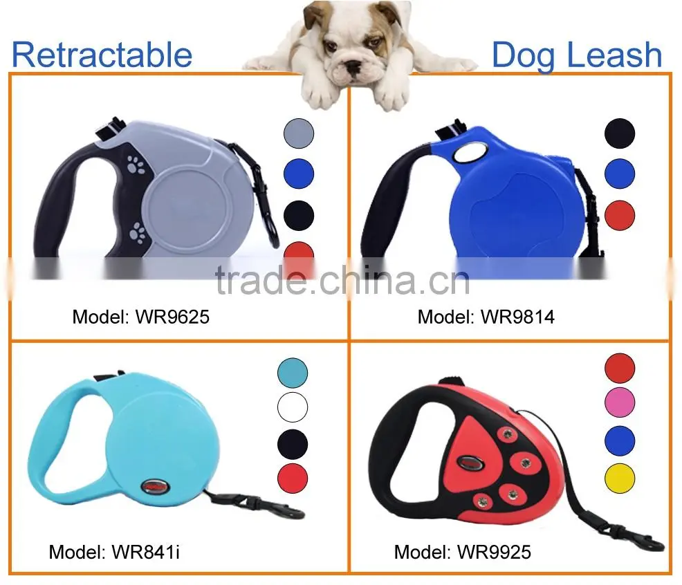 (1021) 2016 promotional nylon rope dog walking automatic retractable dog leash