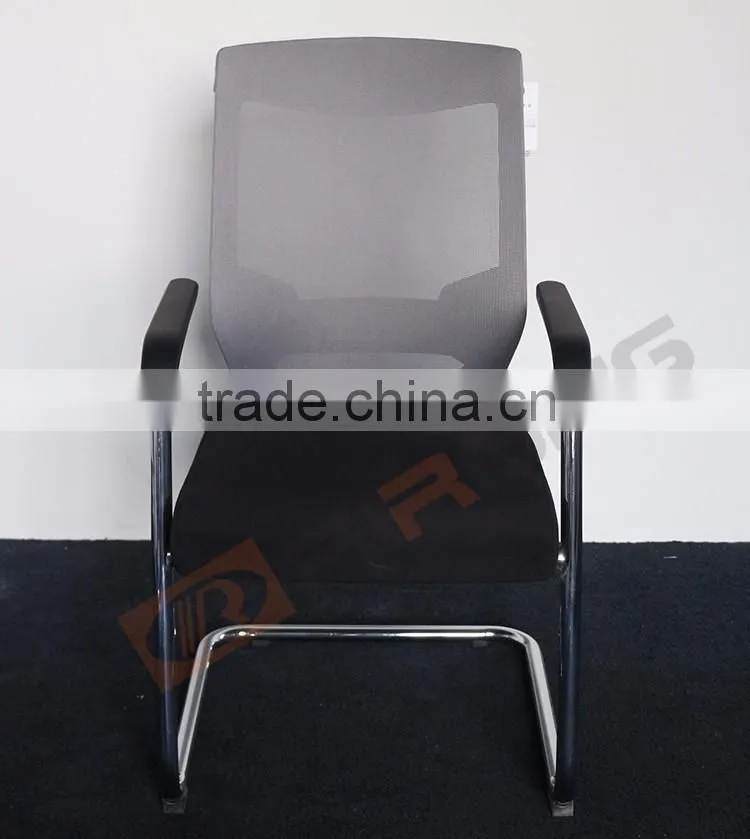 Cheap customized black mesh arched bow conference meeting room chair with electroplating bow foot frame