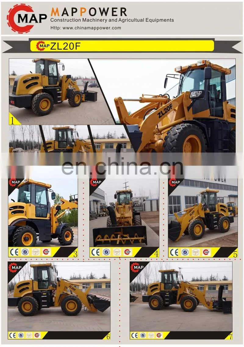 Factory direct supply industrial wheel loader with snow blower