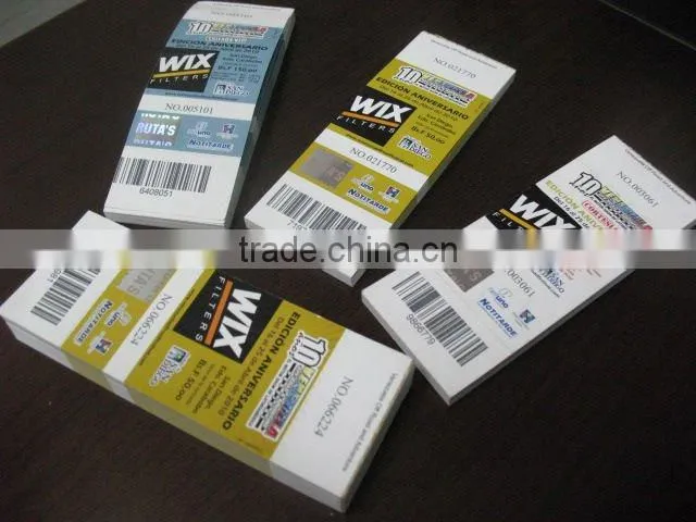 printing anti-fake numbered thermal tickets admission ticket coupon printing