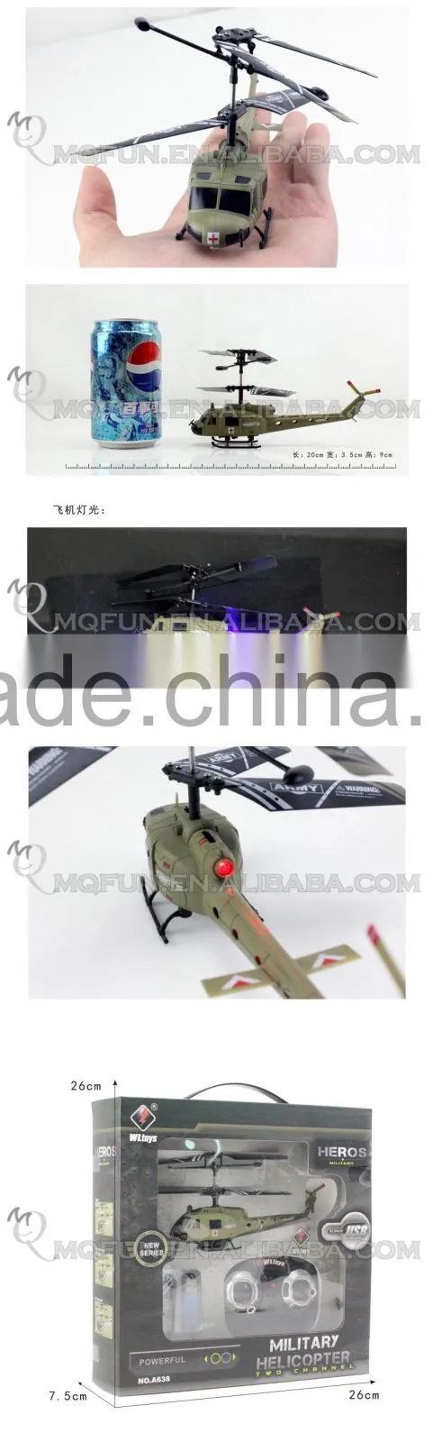 Mini Qute RC remote control flying Helicopter military Quadcopter 2 Channel Educational electronic toy NO.A638