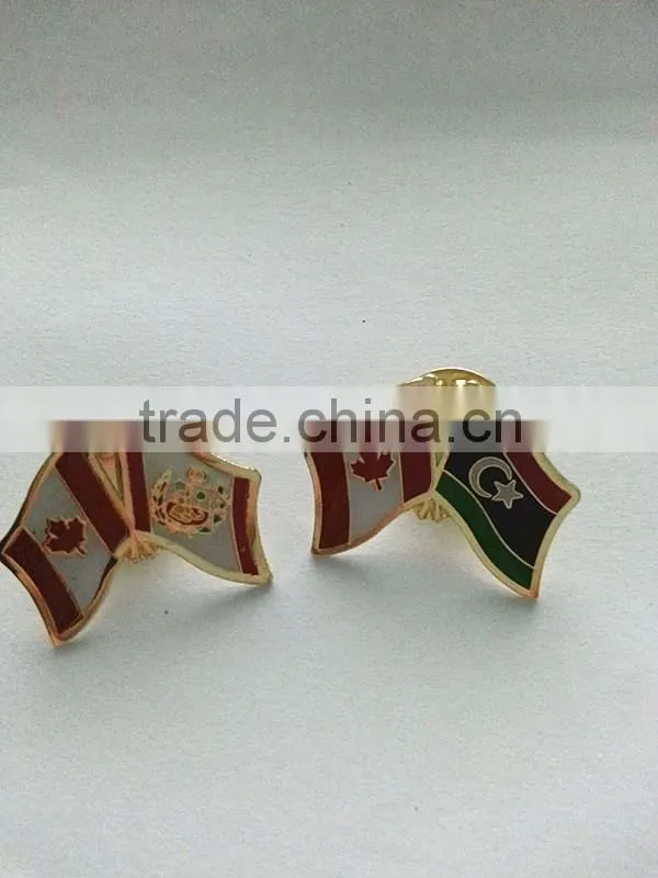 custom lapel pins/crossed flag lapel pins