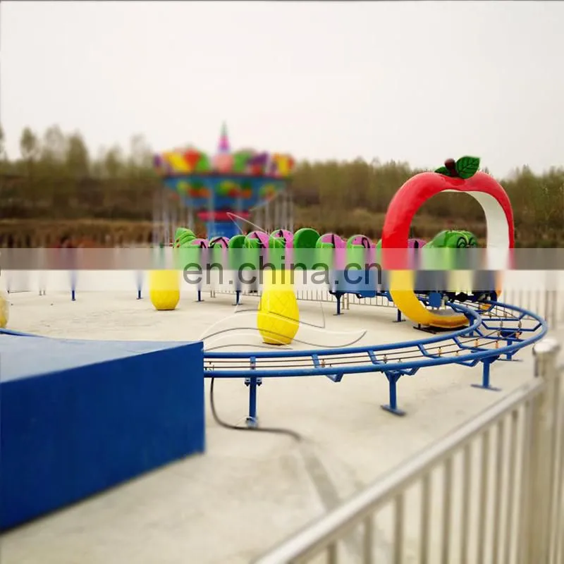 Popular wacky worm train with track roller coaster ride