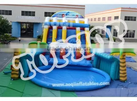 0.9mm PVC Tarpaulin Colorful Inflatable land Amusemet Park With Air Blower