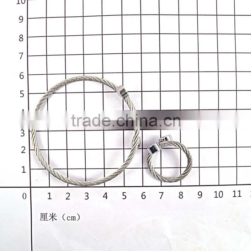 2016 hot new arrivals bangles stainless steel wire bangle bracelet jewelry sets 2016