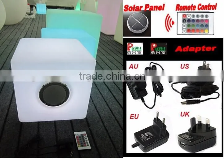 solar LED light cube with bluetooth stereo & remote control & solar YXF-4343BS