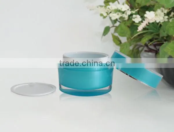 2015 Popular Acrylic Plastic Cream Jar with Screw Top Lid 15g 30g 50g 80g 100g 200g