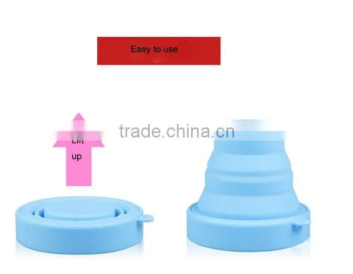 2016 Popular Eco-friendly Silicone Collapsible Travel Cup