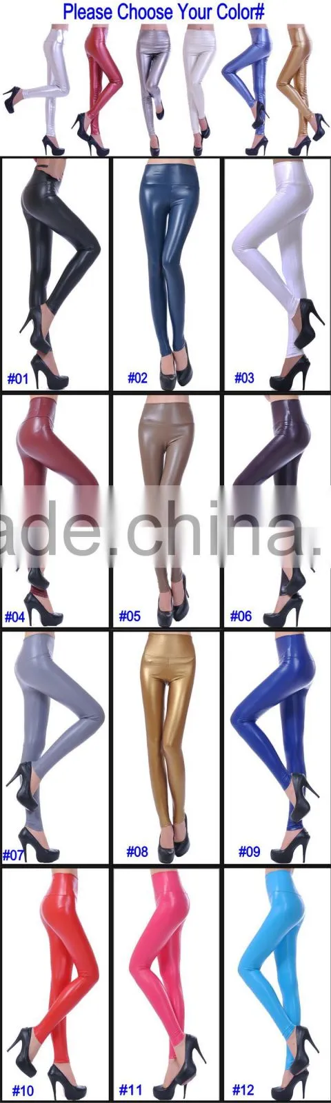 High Waisted Women's Faux Leather Stretch Leggings Skinny Pants
