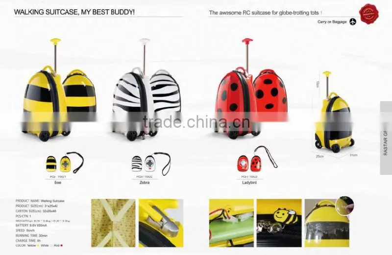 Rastar 2015 newest ABS kids rc remote control suitcase luggage