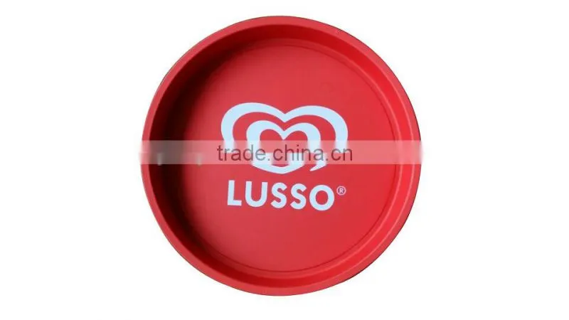 Tin serving tray, round serving plate