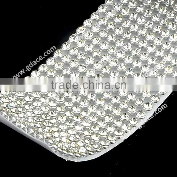 Self Sticker Rinestone Mesh, Self-Adhesive Sticky Stone Banding, Sticky Crystal Strass Mesh Trimming