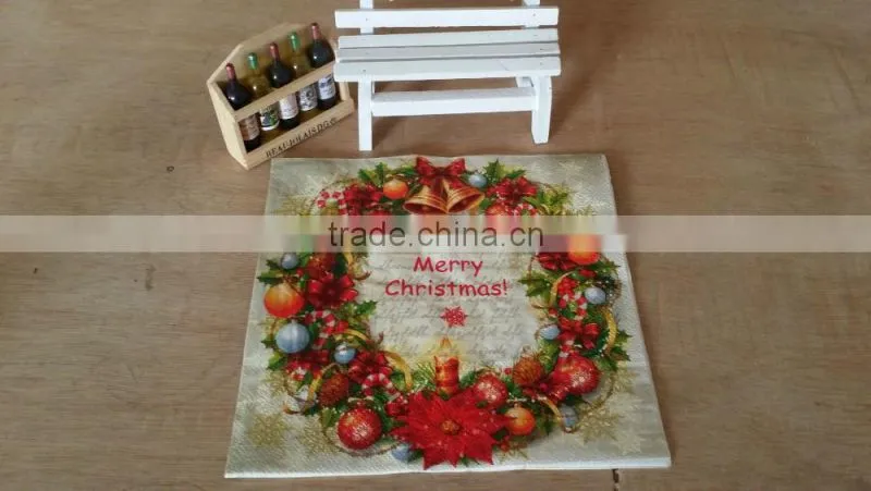 virgin wood pulp high quality Christmas printed napkins