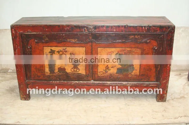 antique Mongolia two door Cabinet hand painted