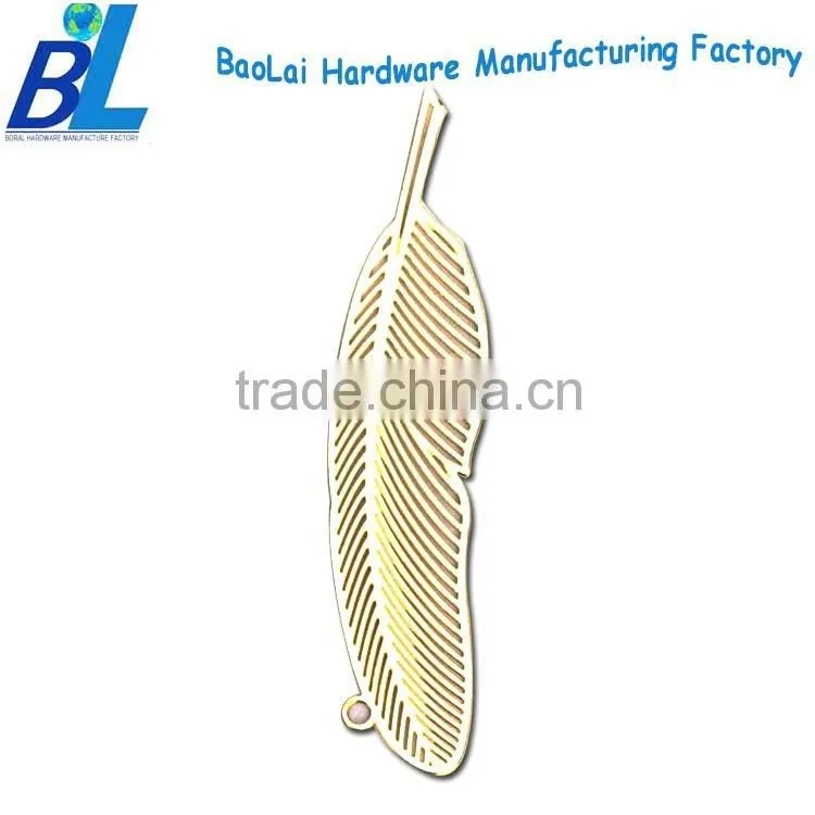 Fancy steel leaf shaped bookmarks for sale