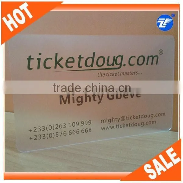One side printed plastic 30 mil transparent card / business cards