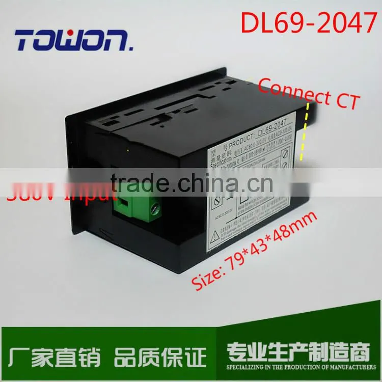 D69 Multi-functional LED display panel meter voltmeter ammeter with active and Electric energy and power factor 200-450V 0-100A