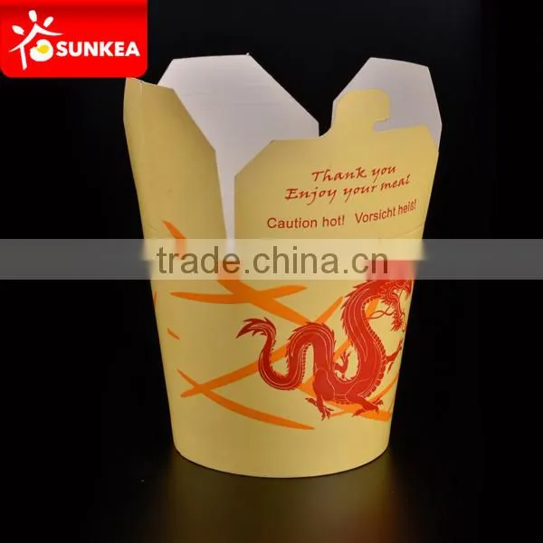 Healthy fast food paper box with handle, food packaging container