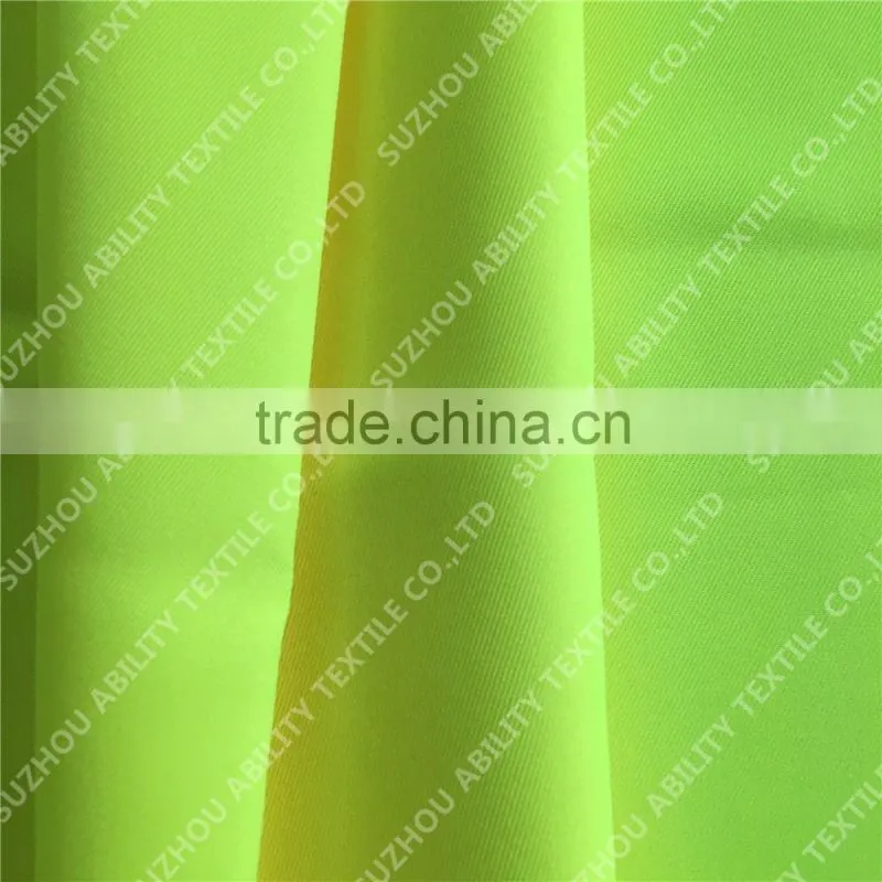 150D*300D high quality gabardine fabric for uniform/fluorescent yellow fabric