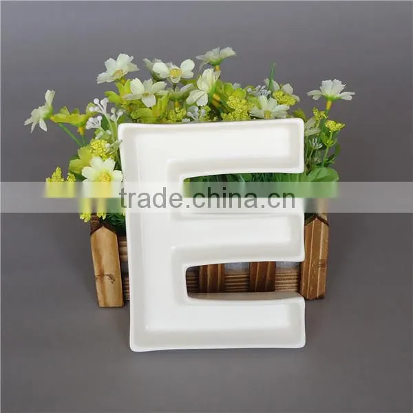 porcelain dish alphabet letter, candy dish alphabet letter