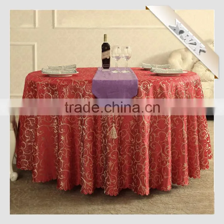 TC-137 Factory Wholesale 100% Polyester Wedding Rosette Table Cloth