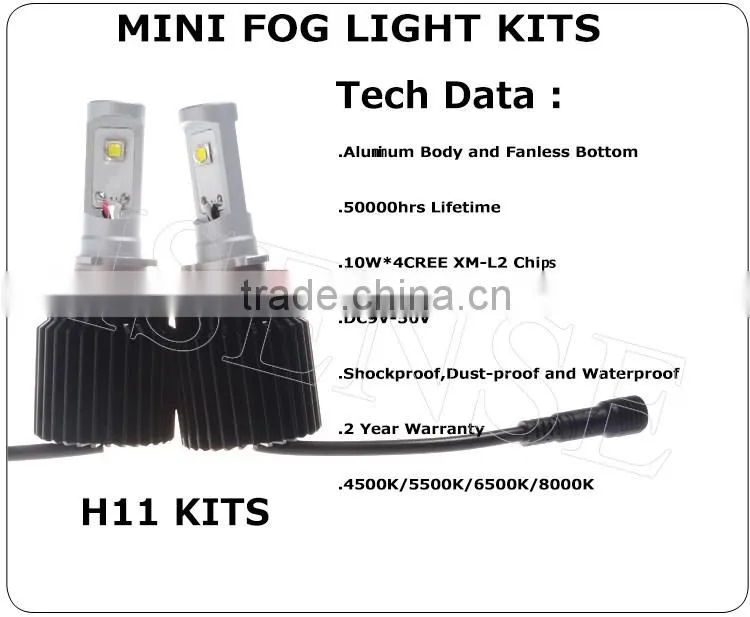 10crees fog light skoda fabia headlight kit