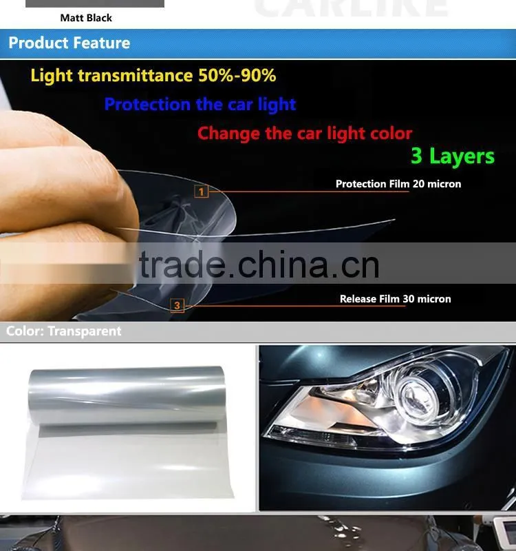 SINO CAR STICKER Waterproof PVC Vinyl Sticker Car Headlight Tint Film