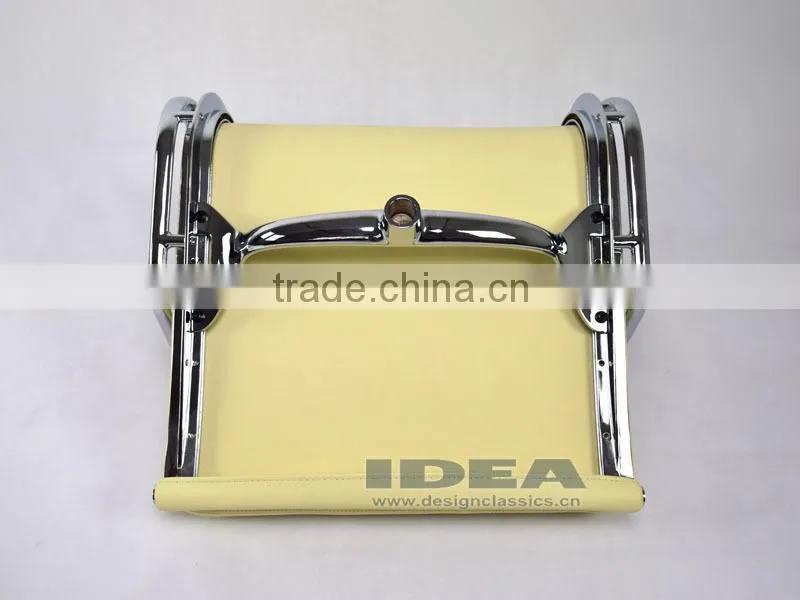 Replica Charles Low Back Soft Pad Meeting Chair - Cream White Color Genuine Leather