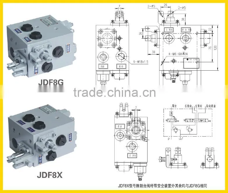 JDF8X agricultural machinery parts hydraulic manual valve