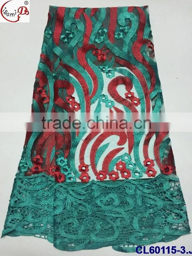 stones&pearl french lace cl60116 with ployeaster material fashionable design for African ladies