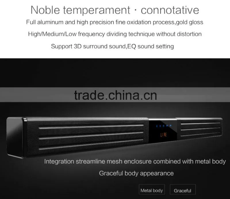 Aux in/Optical/USB/Bluetooth soundbar,hifi soundbar speaker for home theatre system with bass