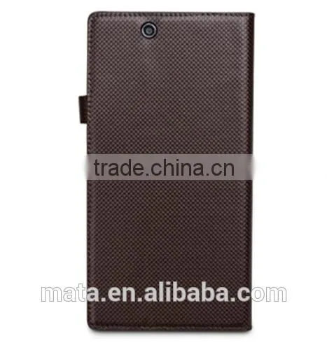Business Style Insert Card Slot Genuine Leather Case For Sony L36H