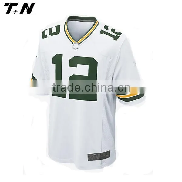 Coolmax wholesale custom white American football jersey