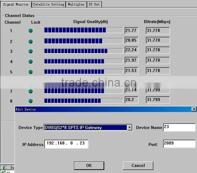 DVB-S/S2*8-SPTS IPTV Gateway(DisEqc/22KHz,8*DVB-S2 tranponders in,SP-TS UDP/multicast/Gigabit out)