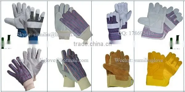 Cut and tear resistance cow skin farm work gloves