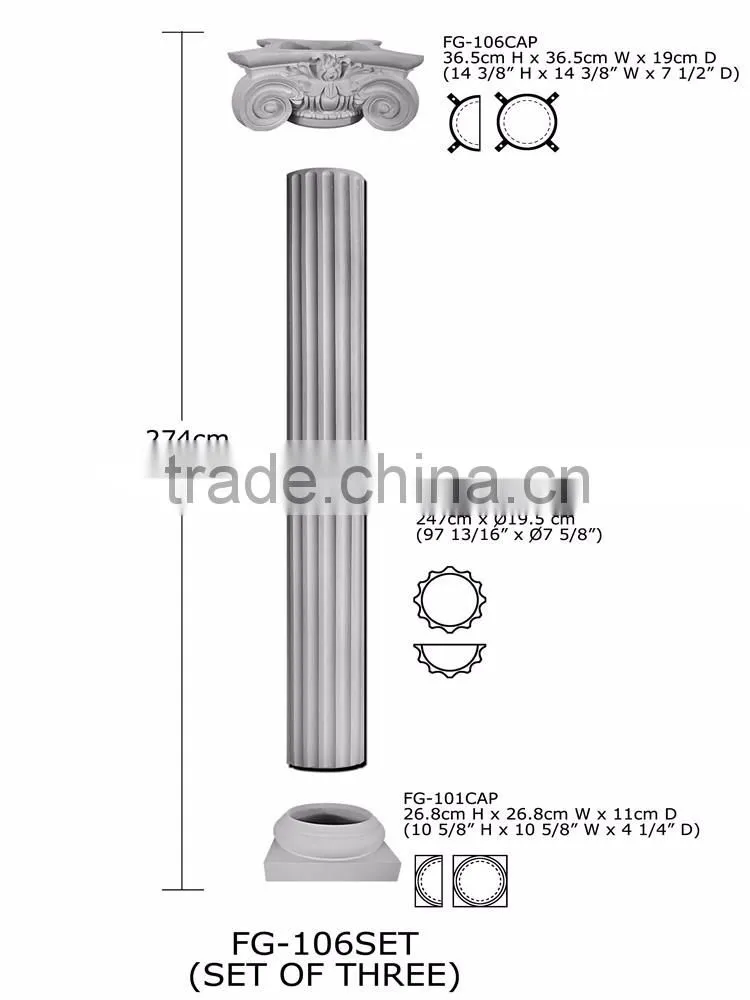 Good price high quality pu beautiful luxury sale polyurethane decorative roman columns