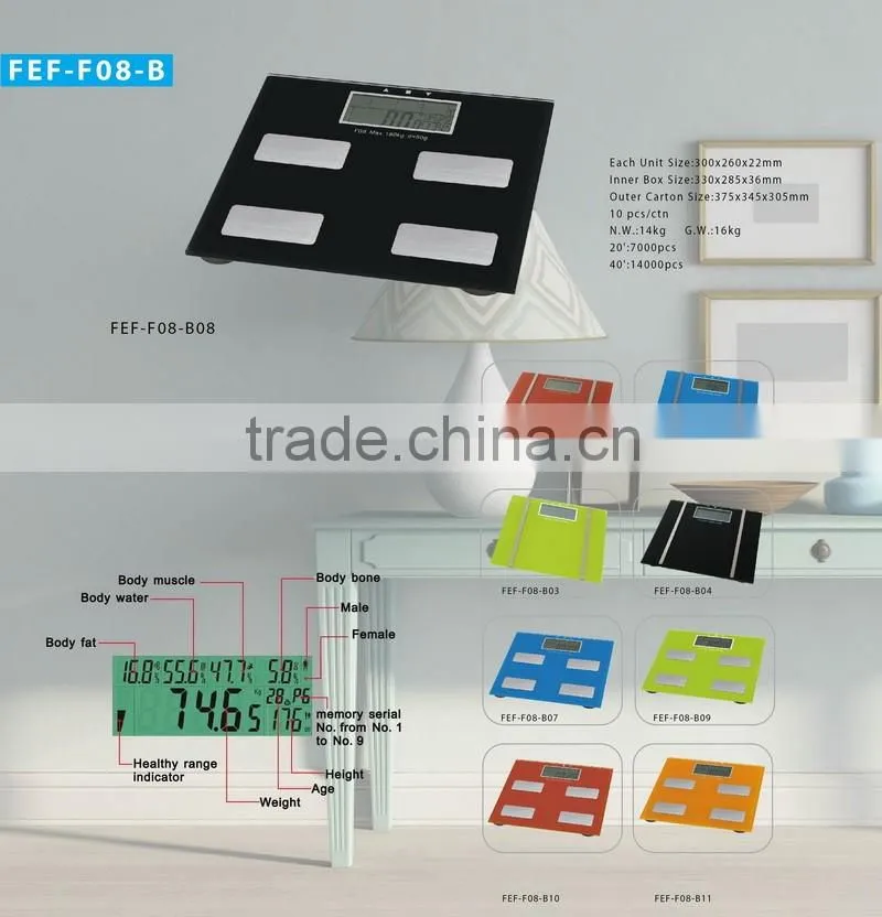 Bluetooth Wireless Bathroom Scale with Apple Analyzing Application, BMI Function,MAX 180KG