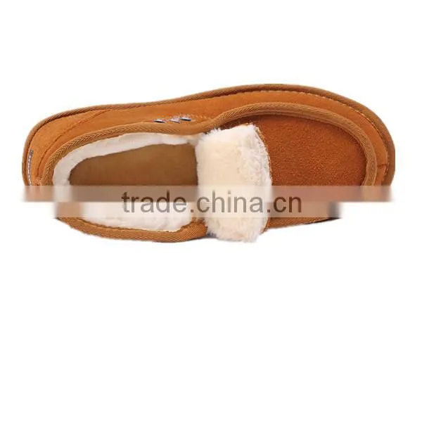 Soft leather warm fur linined men european style snow boots