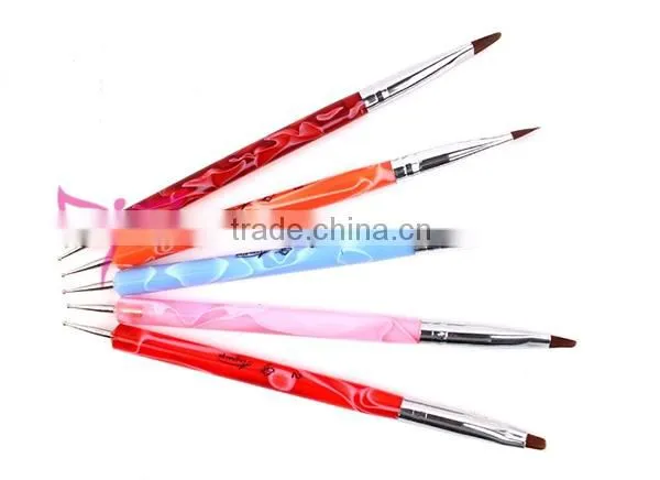 Wholesale Double Sided Nail Brush With Dotting Tool