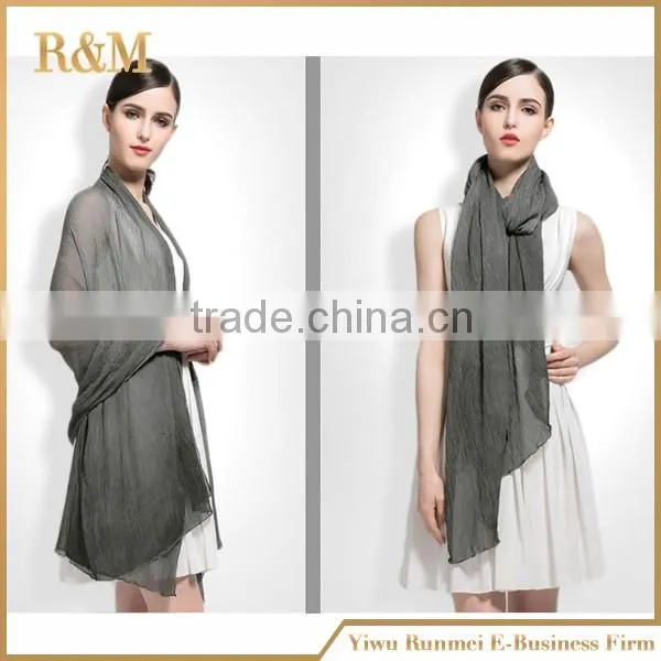 Wholesale female solid color spring linen and cotton shawl