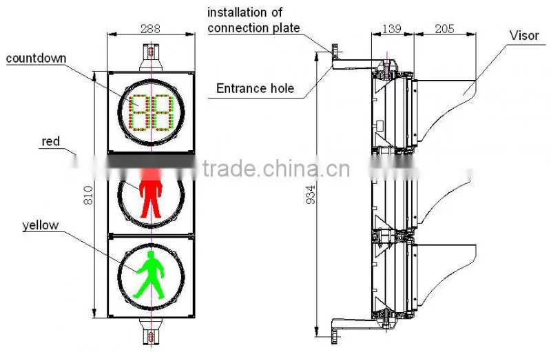 200mm EN12368 Traffic Pedestrian light with countdown timer