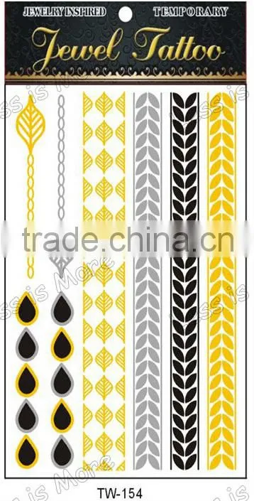 2015 hot sale newest flash tattoo,metallic temporary tattoo