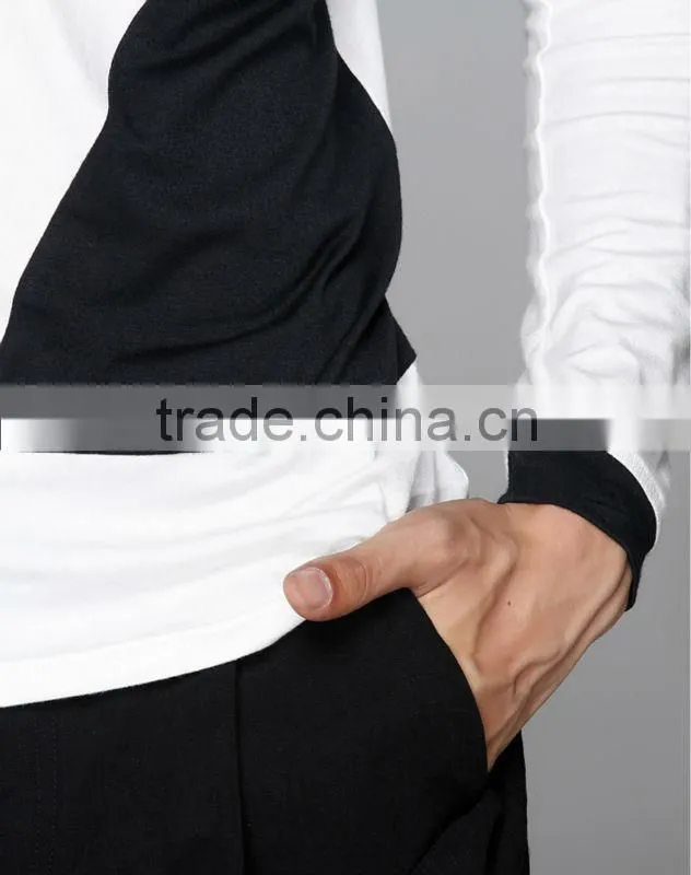 fashion high quality 2 colors combination combed cotton t-shirts