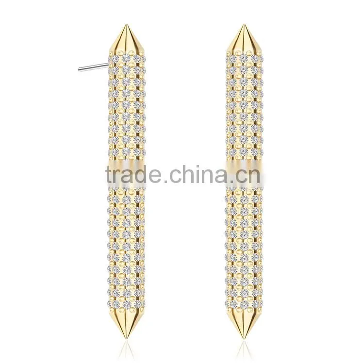 Kingman fashion gold earring models with shiny crystal