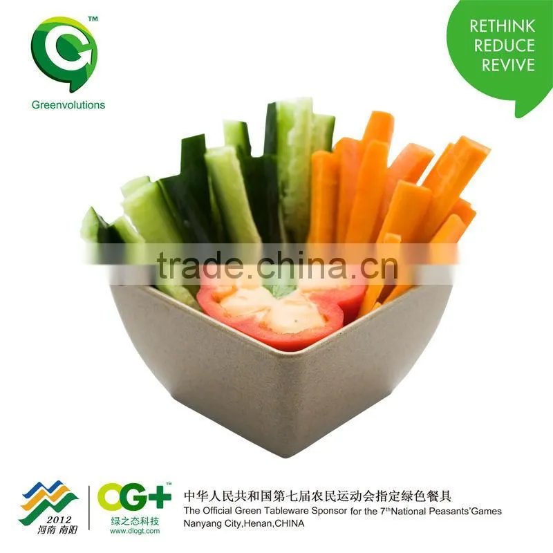 eco-friendly cheap kitchen rice husk fiber square bowl