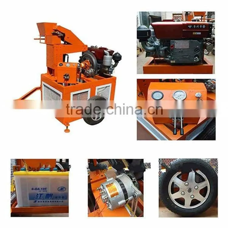 HR1-20 small construction equipment for clay mobile hydraform interlocking brick making machine price
