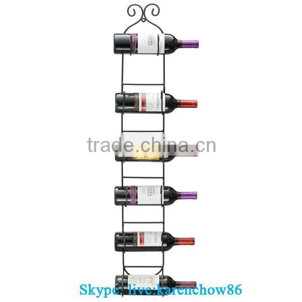 Black Wire Wall Mounted Wine Bottle/Towel Holder