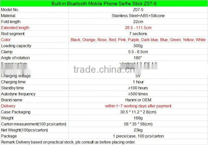 Special design widely used Unique design hot sale Bluetooth Selfie Monopod