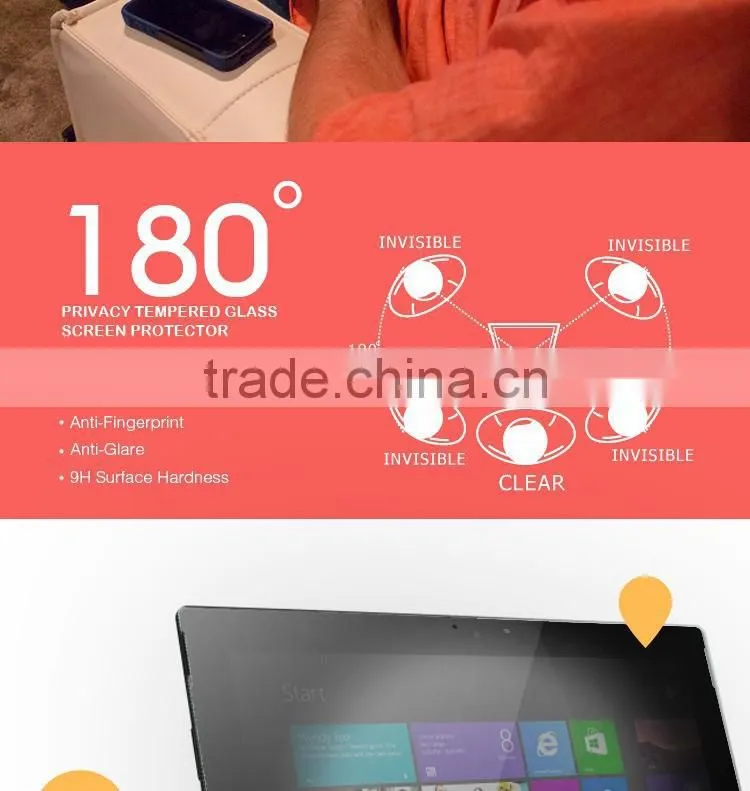 Premium privacy toughened glass screen case for Surface Pro 3